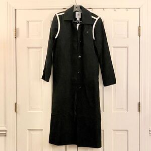 adidas Black Long Sleeve Coat with White Trim